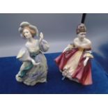 2 Royal Doulton Figurines - 'Grand Manner' HN 2723 and 'Southern Belle' HN 2229, both 8" tall