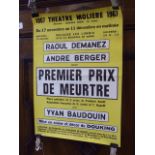 5 French Theatre Posters 3 are 11 1/2 x 15 1/2 inches , 12 x 16 1/2 & 11 x 15 ( yellow ones are