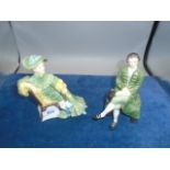 2 Royal Doulton Figurines - 'Ascot' HN 2356 and a 'Gentlemen from Williamsburg' HN 2227, both 6"