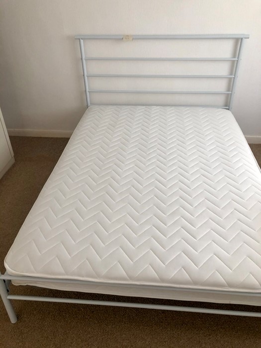 Modern Metal Framed Double Bed with Mattress