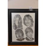 Print of -The Beatles after Chris F Burnes 11" x 13 1/2" .