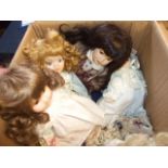 Box of China Headed Dolls