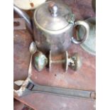 Plated Teapot , Brass Handles etc