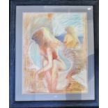 Pastel drawing of nude signed Noel Ireland