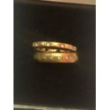 2 Eternity Rings 9 ct gold total weight 3.4 grams