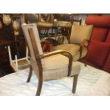 Pair of Vintage Curved Arm Armchairs for reupholstery