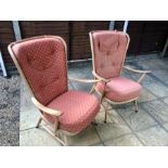 2 Ercol Stick Back Armchairs