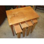 Table with 4 Pull out tables below 24 1/2 x 16 1/2 inches 22 1/2 tall