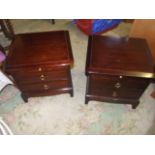 Pair of Stag Minstrel Bedside Draws with slide