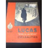 Lucas Cyclealites 1936 King of the Road Catalogue ( rusty staples)