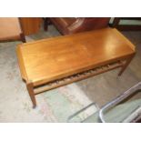 Retro Oblong Extending Coffee Table with Slatted magazine rack below. 44 cm wide 44 cm tall 151 cm