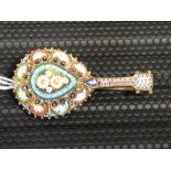 Micro Mosaic Musical Instrument Brooch