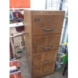 Vintage Wooden Abbey 4 Draw Filing Cabinet 19 1/2 x 25 1/2 inches 51 tall