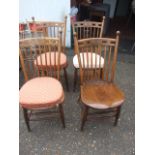 6 Oak Antique Stick Back Chairs