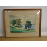 1930's Water colour with trees