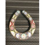 Micro Mosaic Horseshoe Brooch