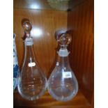 2 Glass decanters with stoppers, ? Dartington Glass.