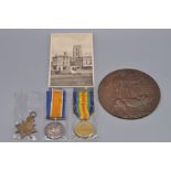 A WWI Gallipoli casualty Death Penny with medals