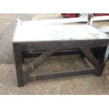 Large Wood Framed Workshop Bench with Galvanised Top 164 x 84 cm 84 cm tall ( local delivery