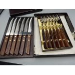 6 steak Knives and forks set