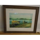 Lit 1/10 photo of lifeboat Wells Next To The Sea, signed and print of a spaniel