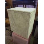 Lloyd Loom Linen Bin with military numbers on base