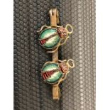 Micro Mosaic Double Beetle Brooch