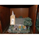 Collection of plastic model houses, church, shop etc A/F