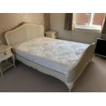 Modern French Style White Painted Double Bed with Matress