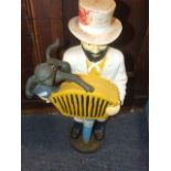 Ceramic Organ Grinder and Monkey 21 inches tall