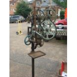 Vintage Cycle Pedal Crank Display on on cast iron stand including a BSA one