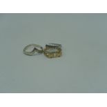 Gold plated mum ring, silver ring and silver wishbone ring
