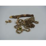 Gold plated chain, bracelet etc