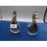 Pair of Wedgwood glass ducks