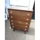 Retro 5 Draw Chest of Drawers 42 1/4 inches tall , 30 wide 16 1/2 deep