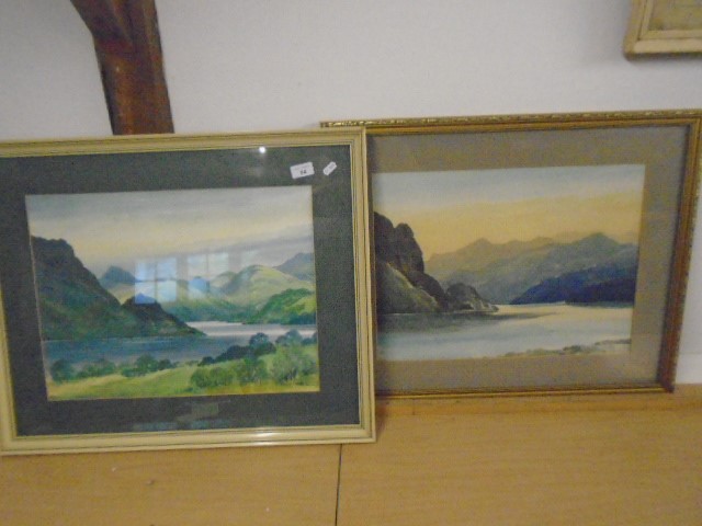 2 E Greig Hall watercolours of the Lake District