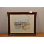 Kings Lynn Custom House illustrated watercolour signed Roger Clarke - 96. 16" x 13" overall.