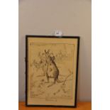 Pen and wash - The Cab stand signed H Gake '29 9" x12".