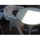 7 Plastic Garden Chairs & Table