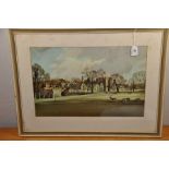 A print after Hildar of Deer in park (Windsor ?) 7x9 17 1/2 x 11