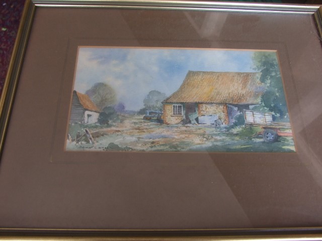 Watercolour of Farm yard