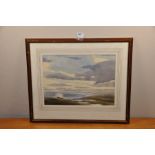 R. George ? Watercolour - Across the estuary - signed bottom right.