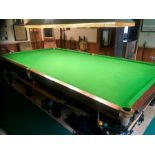 Burroughs & Watts Billiards Table 12 x 6 feet with welsh slate Base and mahogany frame. Originally