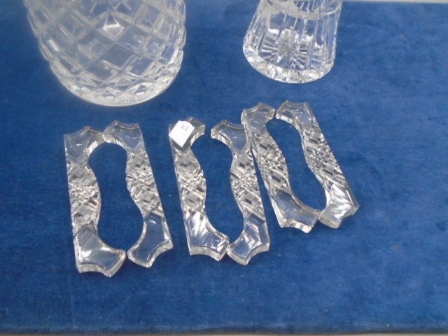 Royal Doulton Carafe, Royal Brierley vase and set of 6 crystal knife rests - Image 3 of 4