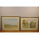 Ray Beckley - Firle, from Wilmington - Watercolour 25.5 cm x 35 cm, signed, inscribed verso and