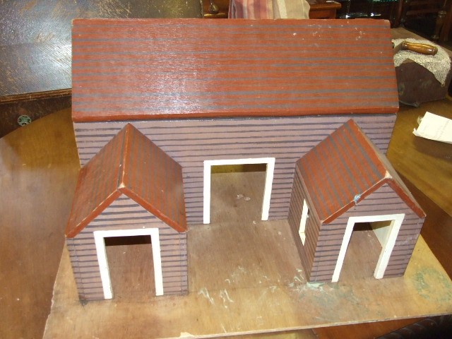 Vintage Wooden Dolls House ( house is 24 inches wide 16 tall )