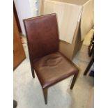 Heals Byron Dark Brown Leather Dining Chair VAT on this lot