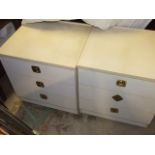Pair of 3 Draw Bedside Units 20 inches wide 17 1/2 deep 22 tall