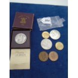 2 X £5 Coins, 2 x £2 coins, etc.. and a boxed 1951 Crown.
