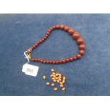 A graduated bead necklace approx 39cm - Art deco together with some loose Coral beads
